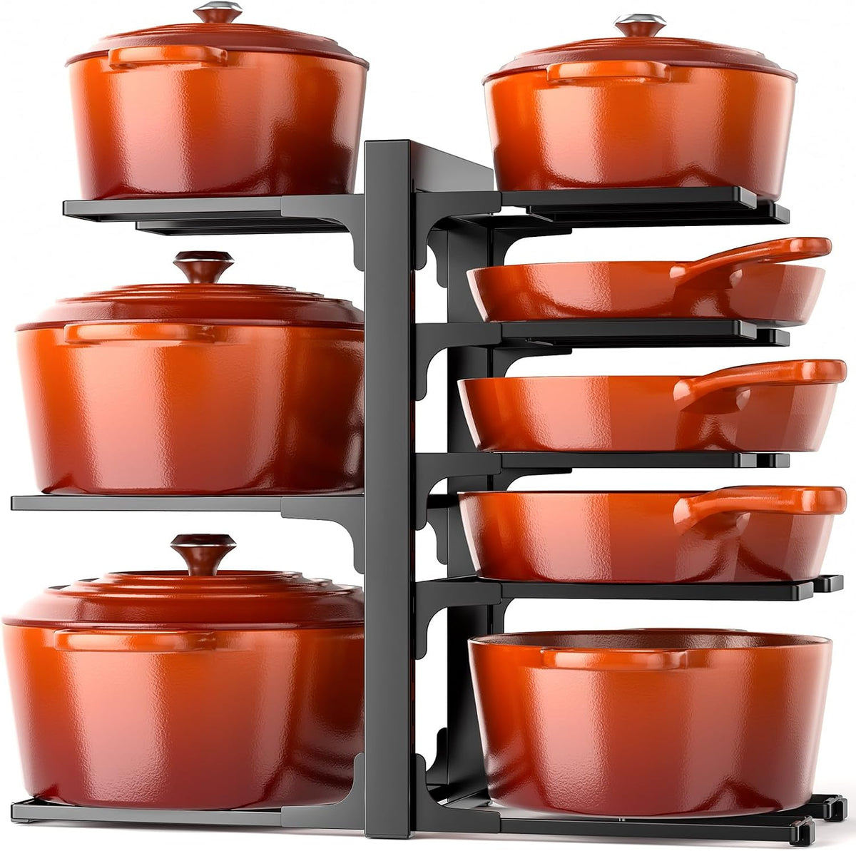 MUDEELA 8-Tier Pots and Pans Organizer under Cabinet, 15.9" H Heavy-duty