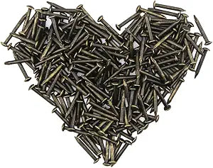 Yasorn 500pcs Mini Antique Bronze Decorative Wood Nails, 10mm Flat Head Craft Tacks for DIY Boxes, Furniture, Frames & Home Decor Projects