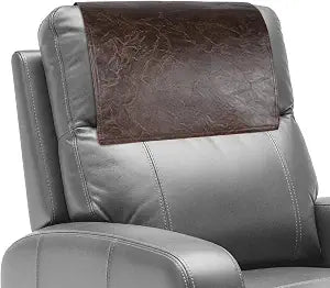 Recliner Headrest Protector,Non Slip Waterproof Headrest Cover,Leather Recliner Headrest Cover for Sofa,Furniture,Living Room,Office Chair (Chocolate Brown)