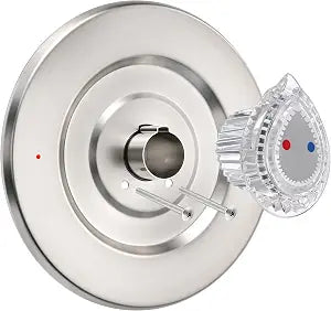 Enhon Tub and Shower Trim Kit, Shower Trim Compatible with Moen Chateau T470 Single Handle Tub/Shower Standard Valve, Escutcheon Screws Tube and Handle(Dot Mark,Brushed Nickel)