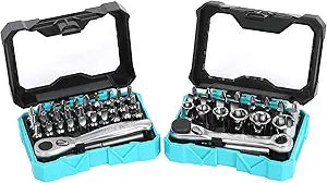 DURATECH 56-Piece 1/4" Mini Ratchet Wrench and Screwdriver Bit Set