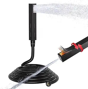 Matte Black Shower Wand Solid Brass Handheld Dual Function with Spray Gun