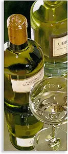 Stupell Industries Vintage White Wine Bottles, 13 x 30 Inch Canvas Wall Art
