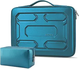 DOMISO Laptop Hard Case 14-14.4 inch Waterproof Shockproof Hard Shell Laptop Sleeve with Handle & Storage Pocket, Compatible with MacBook, HP, Dell, Teal
