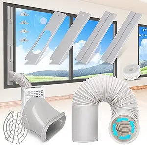 Portable AC Window Vent Kit with 5.9" Portable Air Conditioner Exhaust Hose