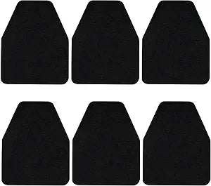 6 Pcs Black Washable Urinal Mats For Men Bathroom 16.5" x 20.5"
