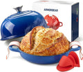 9.5-Inch Enameled Cast Iron Sourdough Bread Oven, Dome Lid, Blue