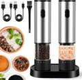 Electric Salt and Pepper Grinder Set Rechargeable,2 Pack Mill&Shakers