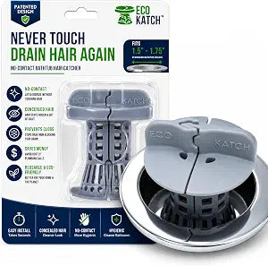 Bathtub Drain Hair Catcher  No-Contact Dispose, Conceals Hair, Reusable BPA-Free Silicone Mesh Strainer, Hair Stopper, Clog Preventer, Fits 1.51.75 Pop-Up & Regular Drains (Stone Gray)