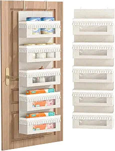Aokeyee 5 Tier Over Door Organizer Nursery with Tassels and Clear Window