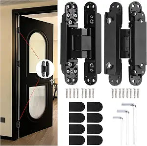 2Pcs 6'' Concealed Hidden Door Hinges 180 Degree Swing Hinge Invisible