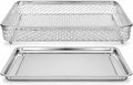 Univen Stainless Steel Upgraded Baking Tray Pan and Air Fryer Basket Compatible with Cuisinart Airfryer TOA-26 TOA-28