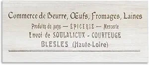 French Farm Goods Rustic Sign, 17 x 40 Inch Canvas Wall Art