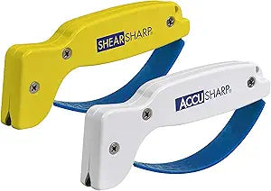 AccuSharp Hand-Held Carbide Blade Sharpener & ShearSharp Scissor Sharpener, Restores and Hones Straight & Serrated Knives, Revives the Edge of General Purpose Scissors