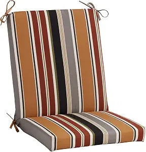 Greendale Home Fashions Outdoor High Back Dining Chair Pad, Espresso Stripe