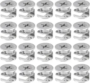 20 Pieces Furniture Cam Lock Fasteners 15mm x 12mm Furniture Cam Lock Nut Connectors Fittings for Cabinet Drawer Wardrobe Panel Connecting