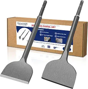 2Pcs SDS Plus Chisel Set, Flat & 20 Bent Tile Removal Bits