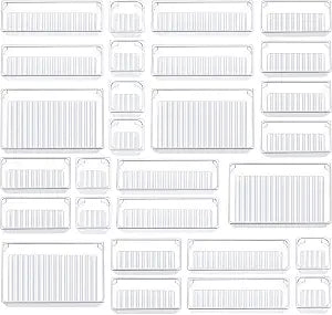 Kootek 28Pcs Drawer Organizer Set, 4-Size Bathroom Tray Makeup Desk Divider