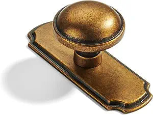 khtumeware 10 Pack 1-1/4inch Antique Brass Cabinet knobs, Back Plate