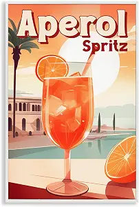 Tropical Aperol Spritz Cocktail, 12 x 18 Inch Framed Gicle Print