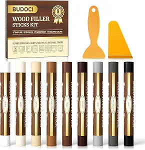 Wood Filler Sticks, 9 Colors Wood Wax Crayons for Scratch Repair