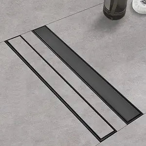 12Inch Linear Shower Drain, Matte Black TileInsert Panel