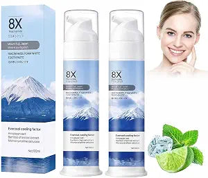 2 PCS Niacinamide Foam Whitening Toothpaste with Bamboo Charcoal,Niacinamide Whitening Toothpaste for Adults,Teeth Whitening Toothpaste for Stain Removal,Daily Oral Care,Mint Flavor