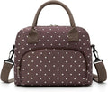 MEXS Insulated Lunch Bag for Women Men Large Reusable Lunch Box Adult Leakproof Portable Cooler Tote Bags for Work Picnic (Polka Dot Brown)