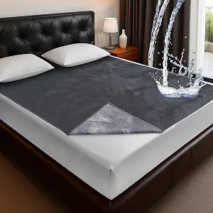Tisancy Waterproof Bed Blanket,Throw Size S, 40'' x 60'', Dark  Light Gray