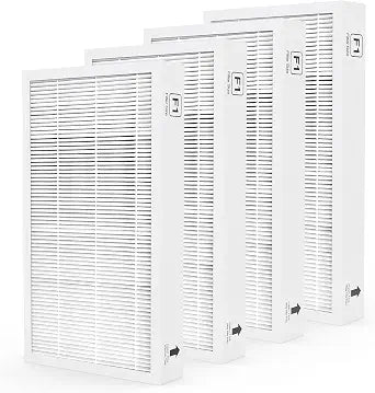 F1 4-Pack H13 HEPA Filter Replacement, Fit for 3M Filtrete C01 T02 Air Purifier, 4 Pack