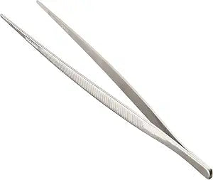 Mercer Culinary 18-8 Stainless Steel Chef Plating Tongs Straight Tip, 9-3/8 Inch