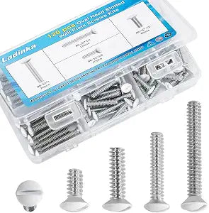 120PCS White Wall Plate Screws Kit - #6-32 Thread Outlet Cover & Switch Plate Fasteners with 4 Lengths (3/8" to 1") for Electrical Outlets, Light Switch Plates, and Faceplate Mounting