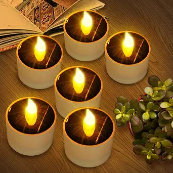 Solar Tea Lights Outdoor Waterproof, 6 Pack LED Votive Candles- 2.3''x2.1''