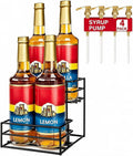 Coffee Syrup Organizer, Coffee Syrup Rack,4 Coffee Syrup Pump