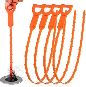 Drain Snake Clog Remover - 4 Pack 20 Inch Flexible Hair Tool