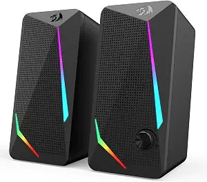 Redragon GS510 RGB Wired Desktop Speakers, 2.0 Channel Stereo Sound, Black