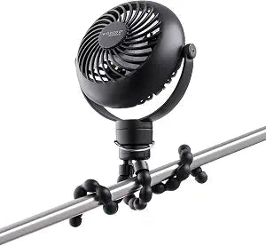 IRIS USA WOOZOO Portable Personal Fan, USB-C Charging, Tripod Stand, Black
