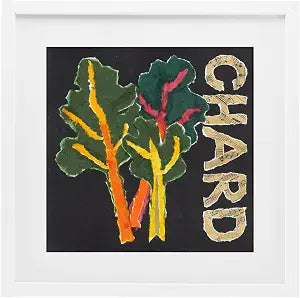 Chard Leafy Vegetable Botanical, 13 x 13 Inch Framed Print Under Glass