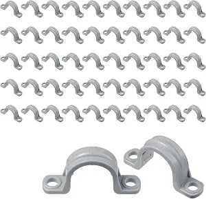 Demissle PVC Conduit Clamp 2 Hole Strap U Clip Cable, 100 Pcs, 1 Inch