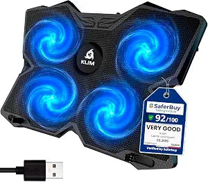 Laptop Cooling Pad with 4 Fans at 1200 RPM - USB Stand for PC and Consoles