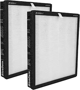 2 Pack BlueDate JH-028A JH-028A-F Original Air Purifier Replacement Filter, 3 in 1 H13 ture HEPA Air Filter for Bedroom and Office