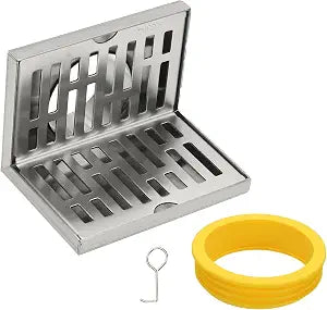 uxcell 304 Stainless Steel L-Shaped Wall Drain, Right Angle Floor Balcony Side Outlet Floor Drain for Bathroom and Outdoor Balcony, Patio, Wall Mount Corner(5 Inch, Silver)