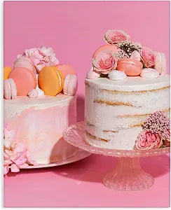 Stupell Industries Macaroon Cakes Floral, 16 x 20 Inch Canvas Wall Art