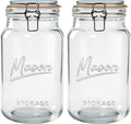 1 Gallon Glass Jar with Lid,Wide Mouth Mason Jars Set of 2,Large Canning Jars with Airtight Lid,Cookie Jar,Coffee Bean Canister