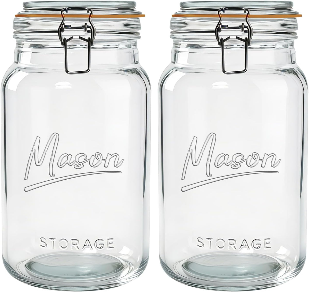 1 Gallon Glass Jar with Lid,Wide Mouth Mason Jars Set of 2,Large Canning Jars with Airtight Lid,Cookie Jar,Coffee Bean Canister