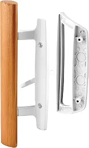 PRIME-LINE Sliding Glass Door Handle Set, White, 3-15/16 in. Hole Spacing