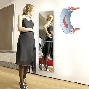 Unbreakable Wall Full Length Mirror Tiles, Long Mirrors for Wall, 4 PCS 10x10 Inch, Full Body Mirror Stickers, Acrylic Mirror' Kids, Over The Door, Wall-Mounted Bedroom, Workout Mirrors for Home Gym
