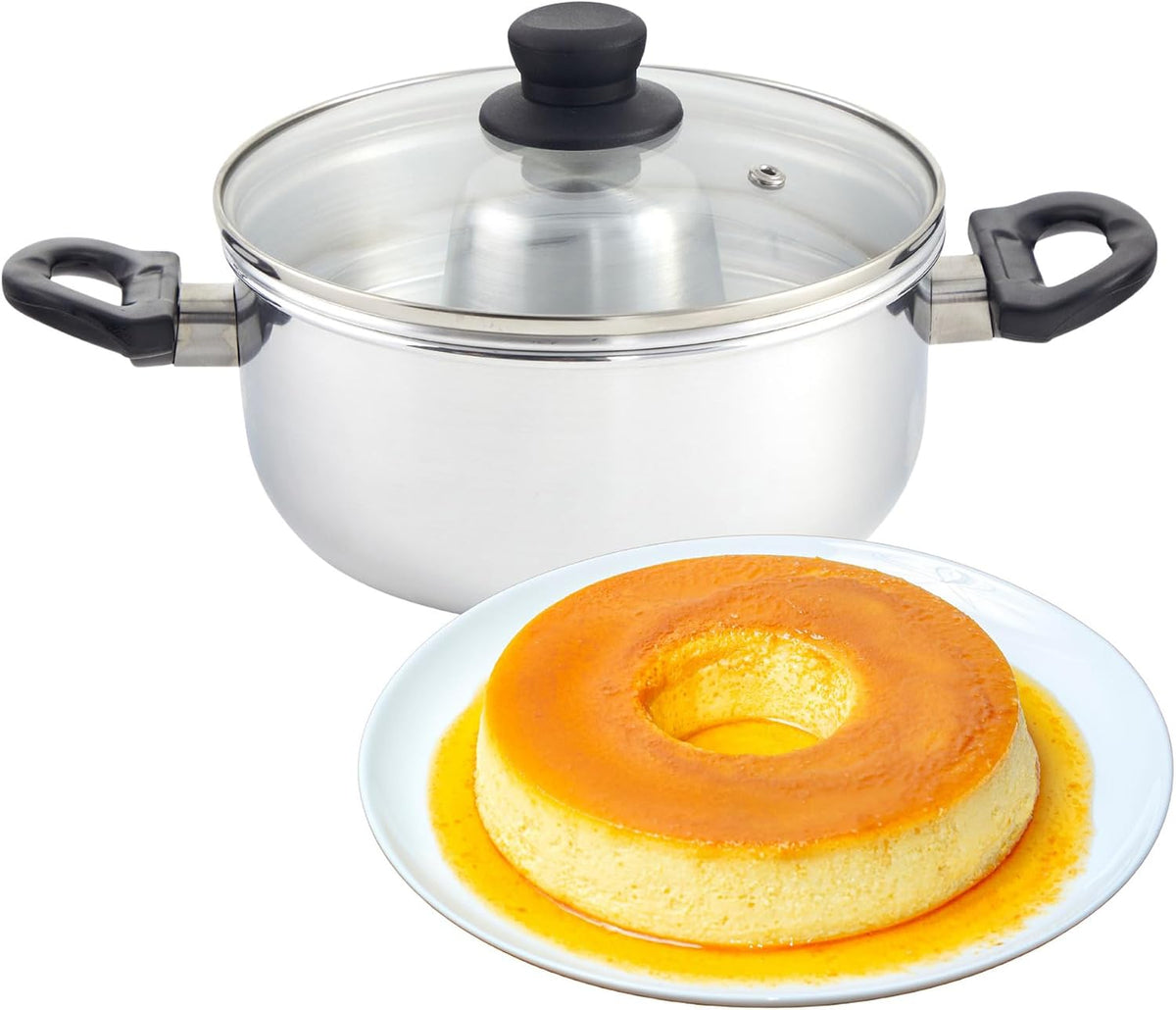 Imusa 8 Inch Aluminum Flan Double Boiler & BaÃ±o Maria for Baking