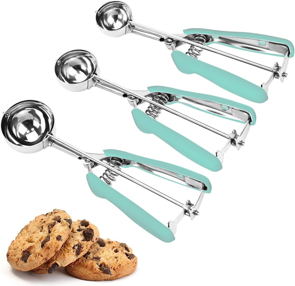 Cookie Scoop Set, 3Pcs Ice Cream Scoop, Cookie Scoops for Baking Set of 3