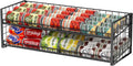2-Tier Stackable Can Rack Organizer for Pantry Shelf, Extra-Long Can Holder for Kitchen Organization,Heavy Duty Can Dispenser for Canned Food Soup Goods up to 54 in Cabinet Storage, Black